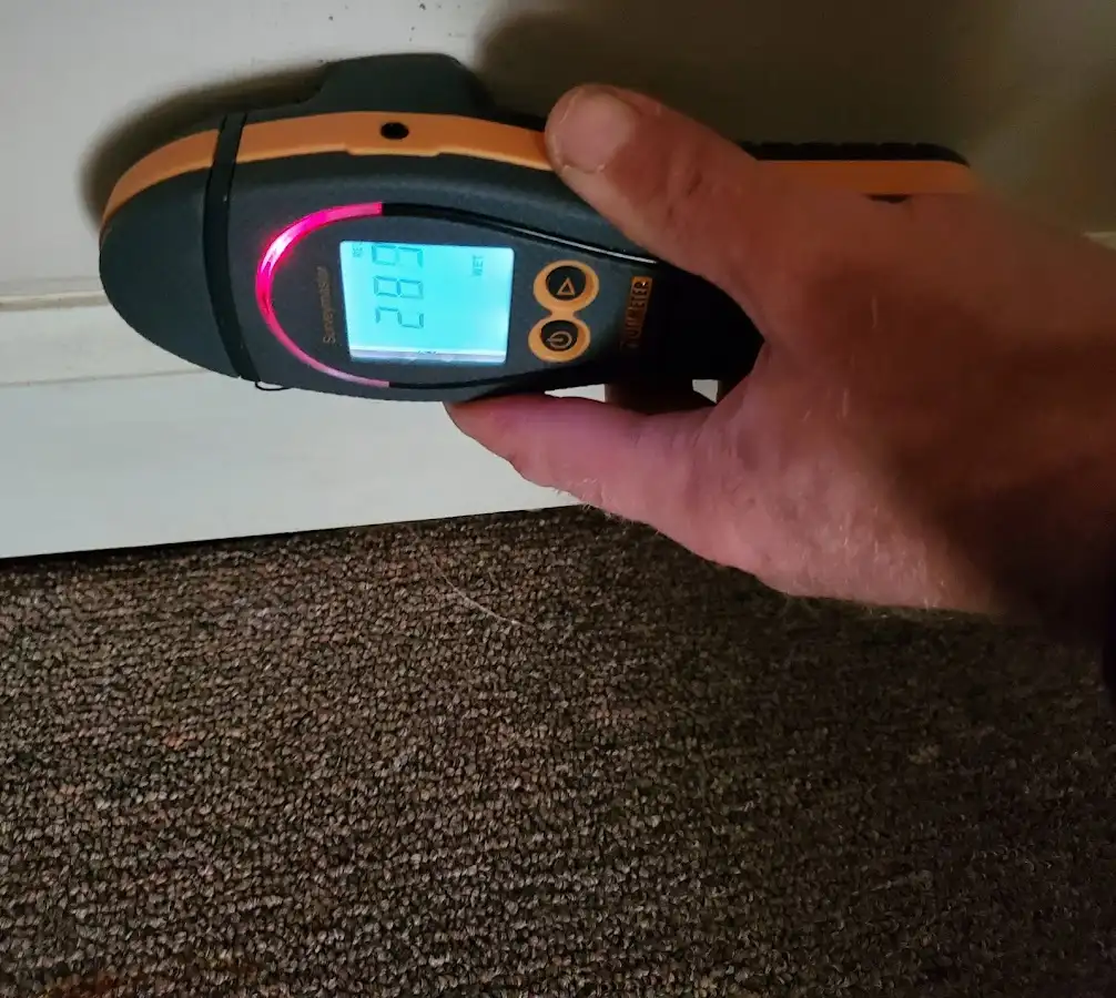Moisture detection at baseboard during Mold Inspection & Testing in Broomfield